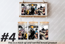Load image into Gallery viewer, Soul Meister Scythe Anime Manga Panel 16oz Frosted Glass Cup/ Stainless Steel Can

